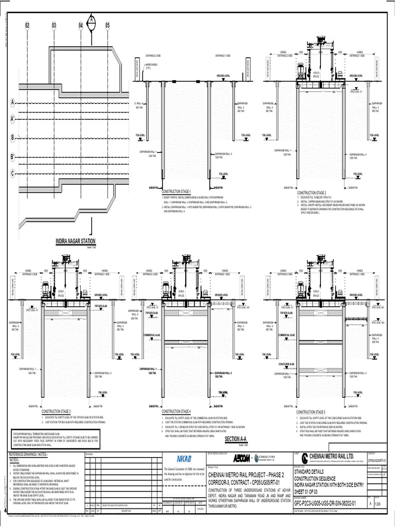 Indira Nagar Station Construction Plan | PDF | Structural Engineering ...