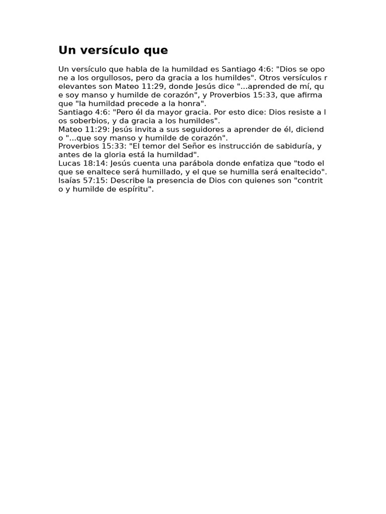 Un Versículo Que | PDF