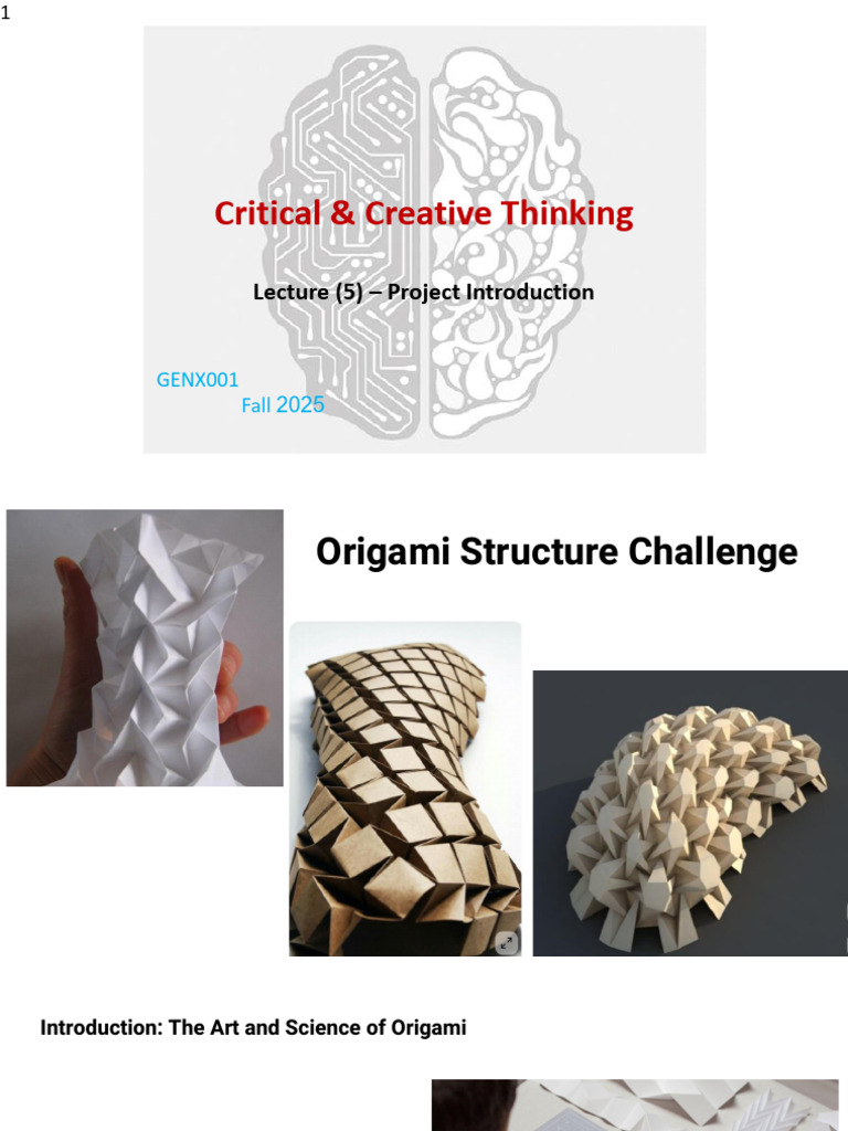 Project 5 - Origami Structure Challenge | PDF | Symmetry | Creativity