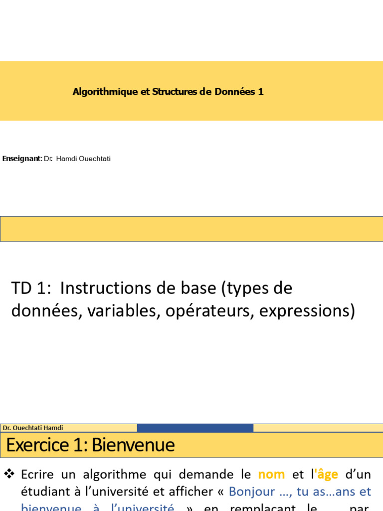 Exercices d'Algorithmique de Base | PDF | Mathématiques | Mathématiques ...