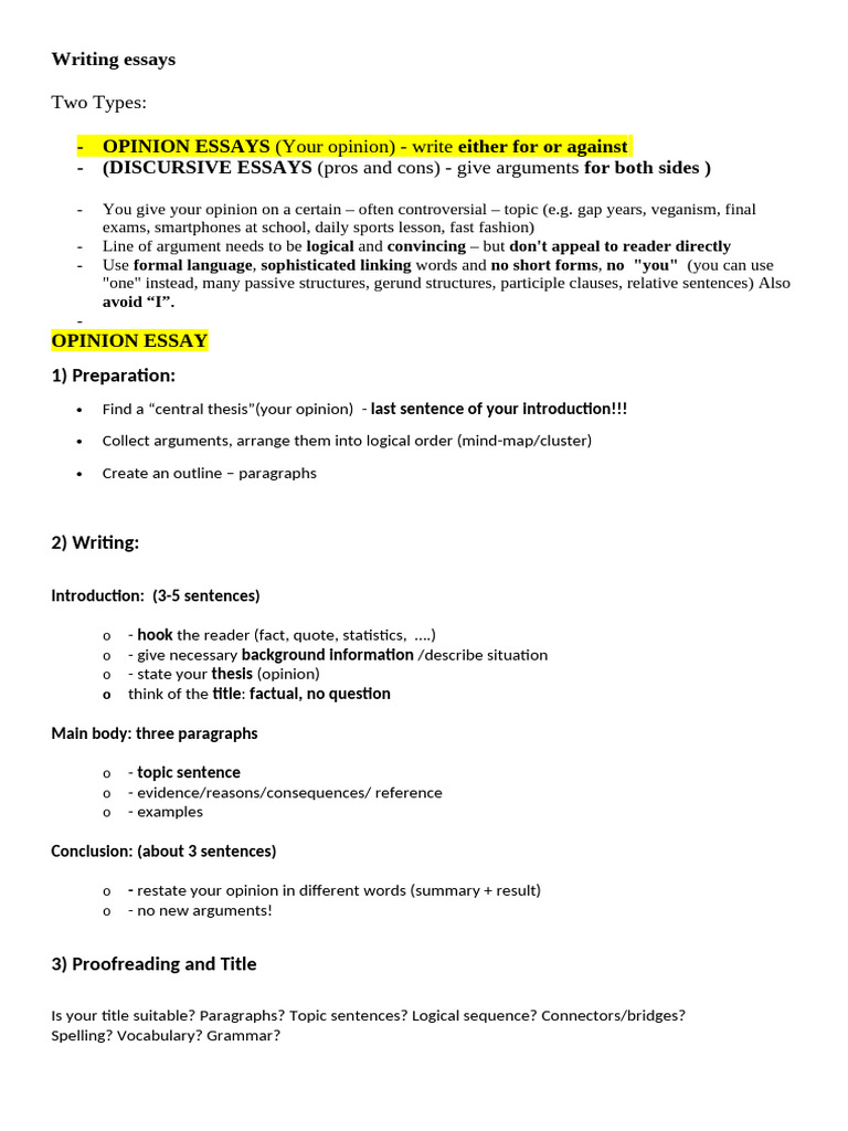 Guide to Writing Opinion and Discursive Essays | PDF