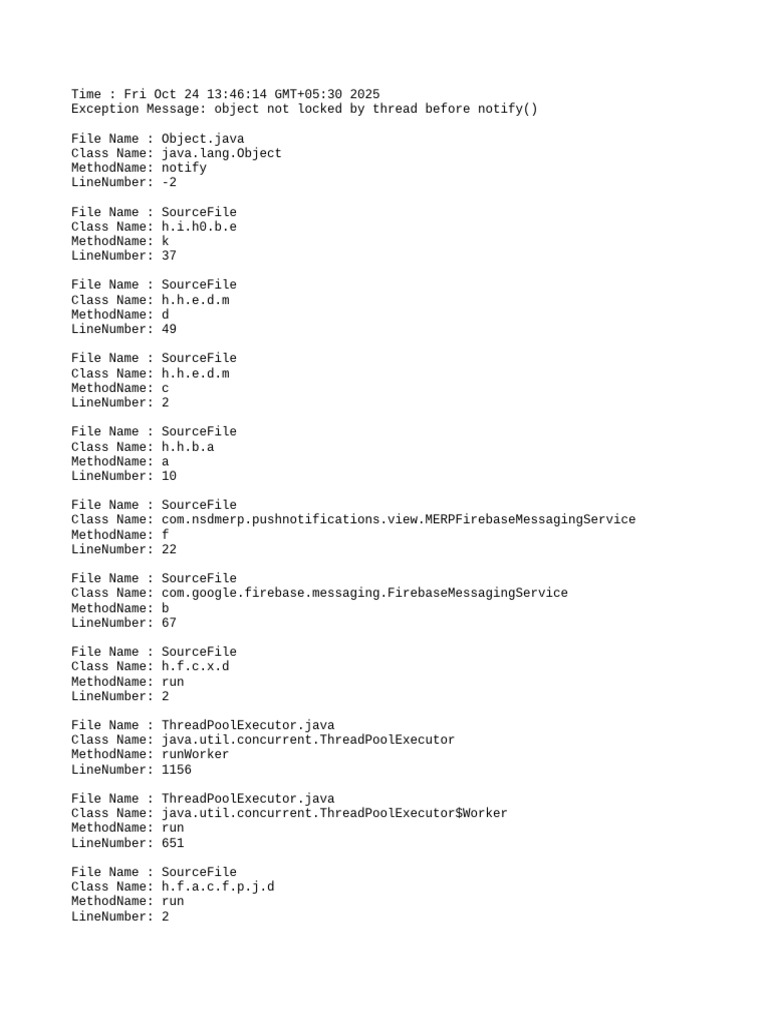 Java Thread Lock Exception Details | PDF