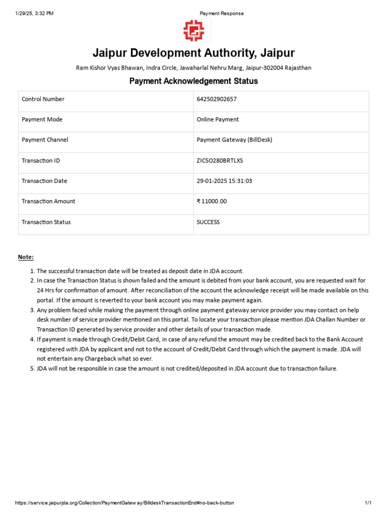 JDA Online Payment Transaction Guide | PDF