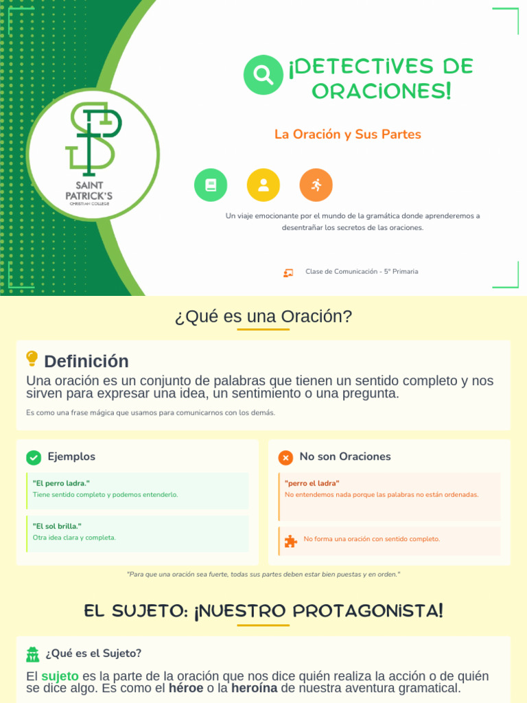 Partes de la Oración para Primaria | PDF | Asunto (gramática ...