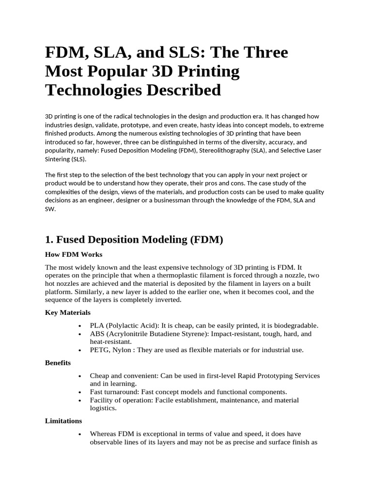 FDM | PDF | 3 D Printing | Physical Sciences