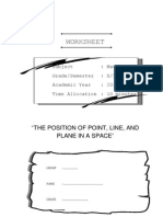 Worksheet: "The Position of Point, Line, and Plane in A Space "