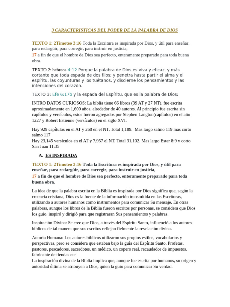 Poder Transformador de la Palabra de Dios | PDF | Biblia | espíritu Santo