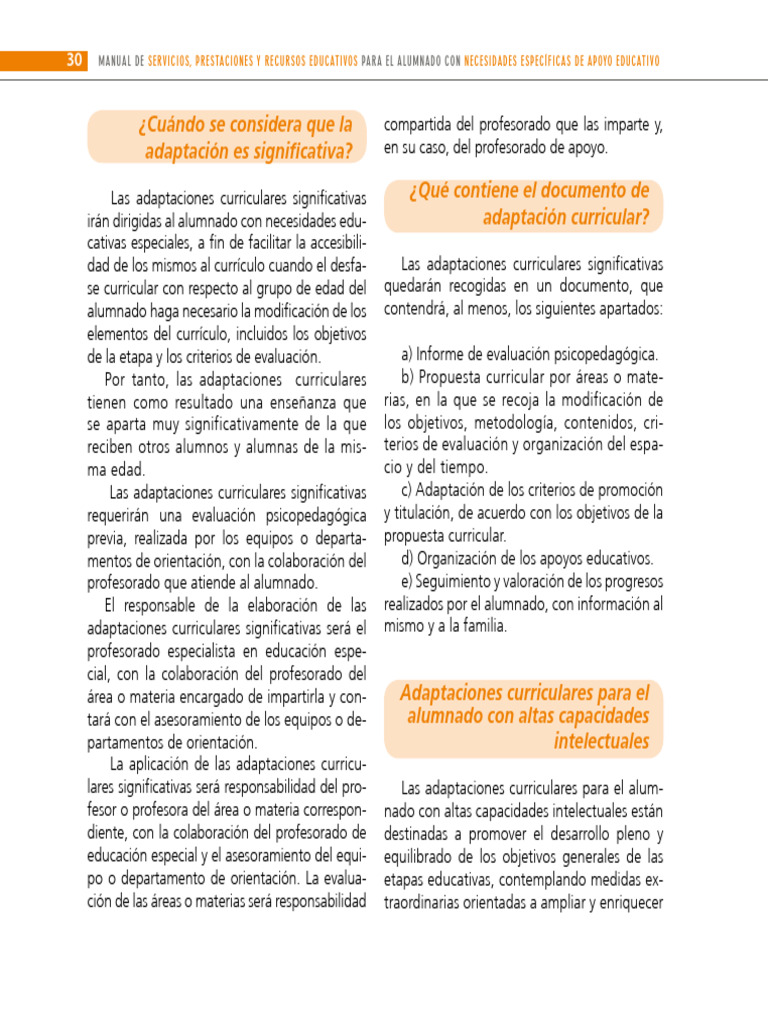 Adaptaciones Curriculares para Necesidades Educativas | PDF | Plan de ...