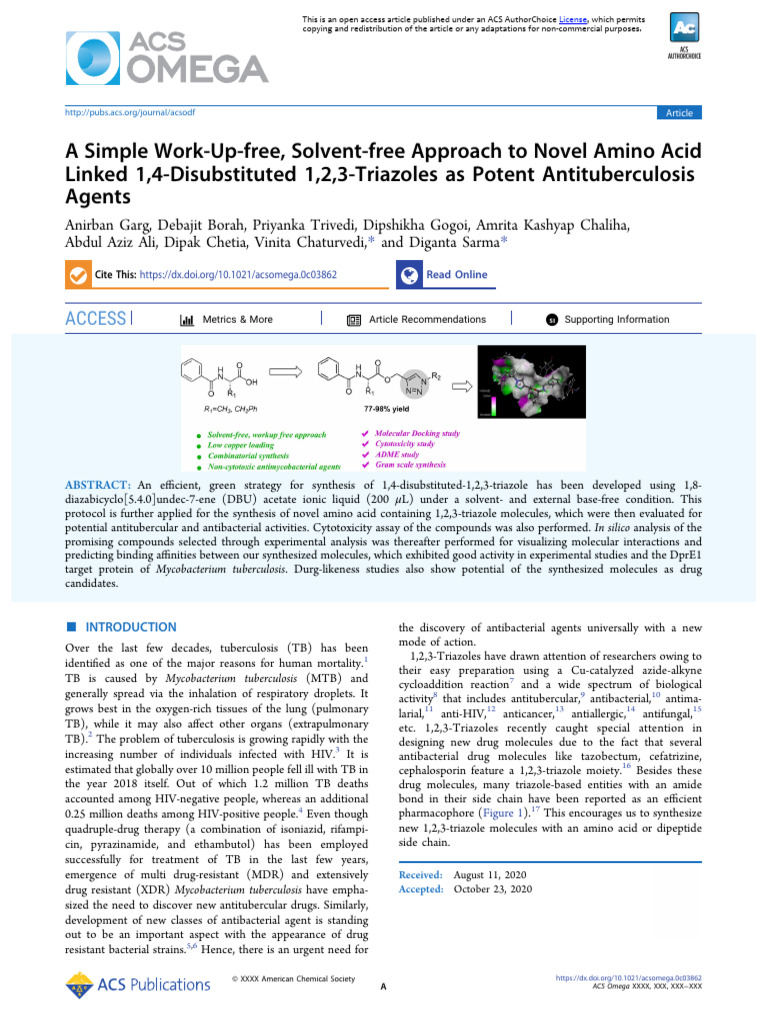 Novel Triazoles as Antituberculosis Agents | PDF | Proton Nuclear ...