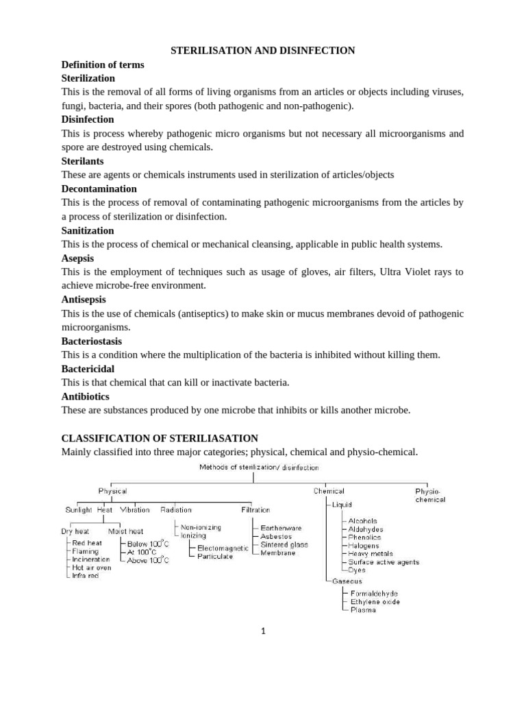 Sterilization and Disinfection Methods | PDF | Sterilization ...