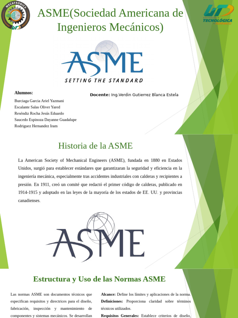 Resumen de la ASME y sus Normas | PDF | Ingeniería | Ingeniería mecánica