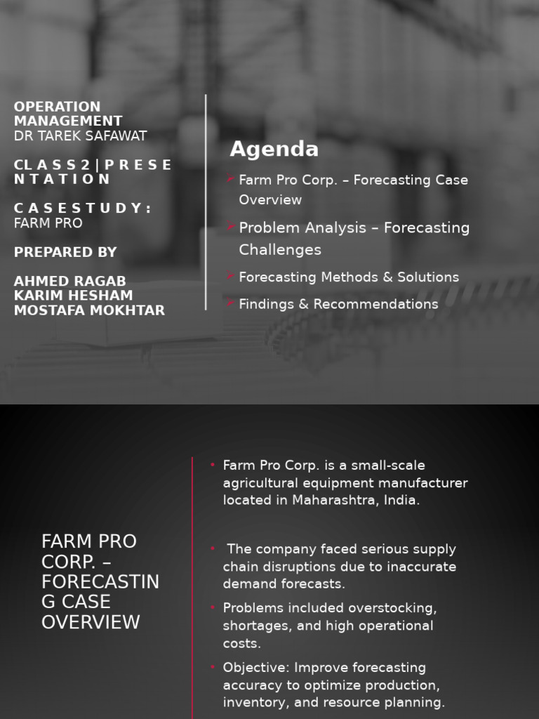 Farm Pro Corp. Forecasting Solutions | PDF | Forecasting | Moving Average