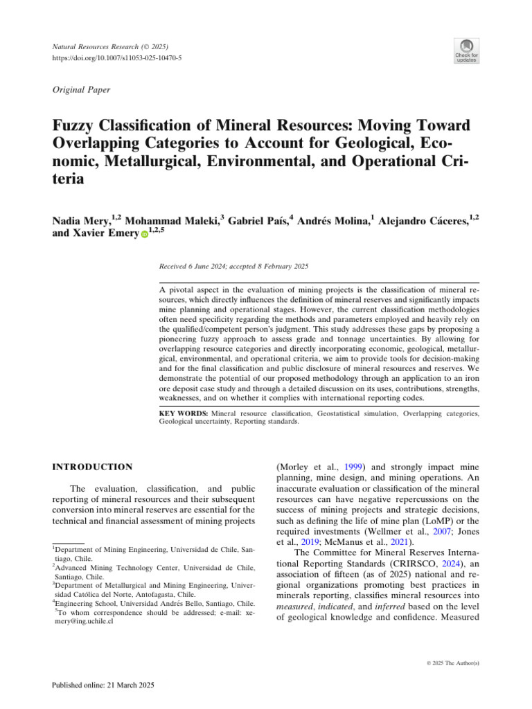 Fuzzy Classification of Mineral Resources | PDF | Ore | Iron