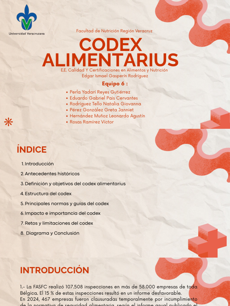 Codex Alimentarius: Normas y Estructura | PDF | Alimentos | Seguridad ...
