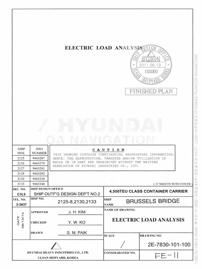 Fe-11 Electric Load Analysis | PDF