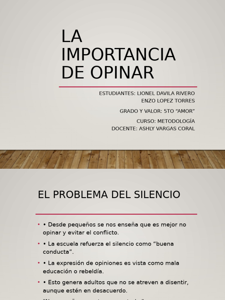 La Importancia de Opinar | PDF | Pensamiento | Pensamiento crítico
