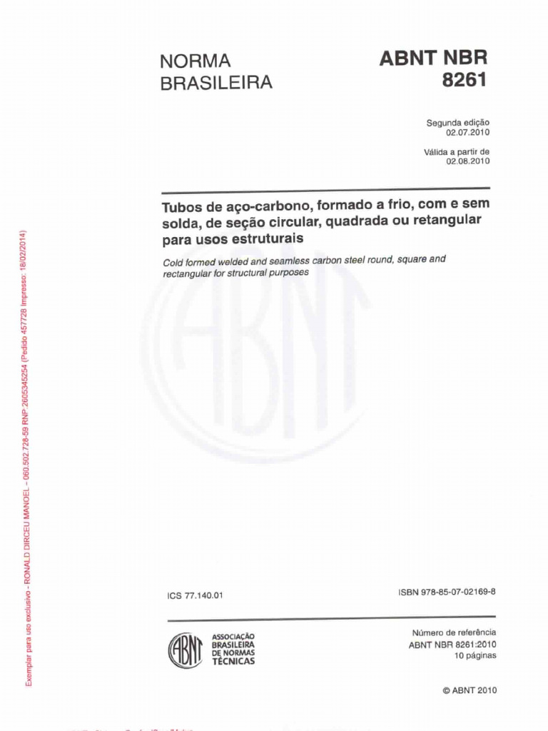 Abnt NBR 8261 (2010) | PDF