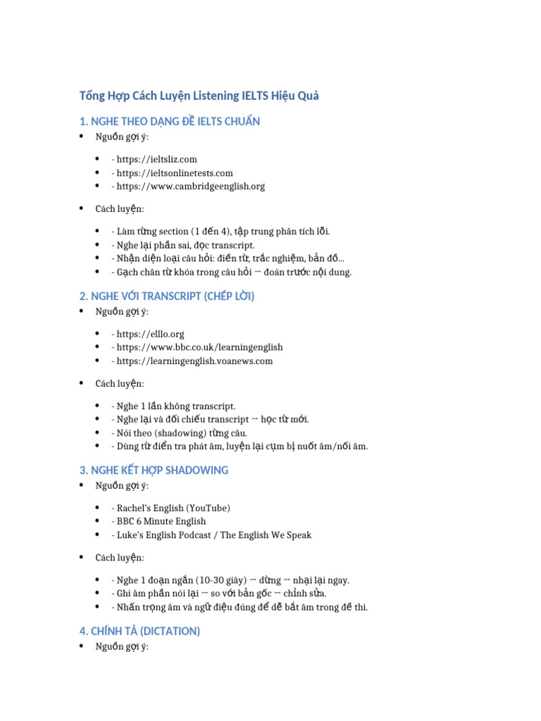 Cach Luyen Ielts Listening Hieu Qua Pdf