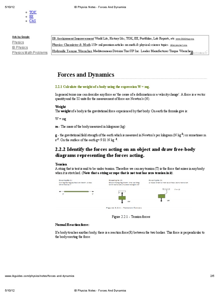 Forces And Dynamics Force Torque