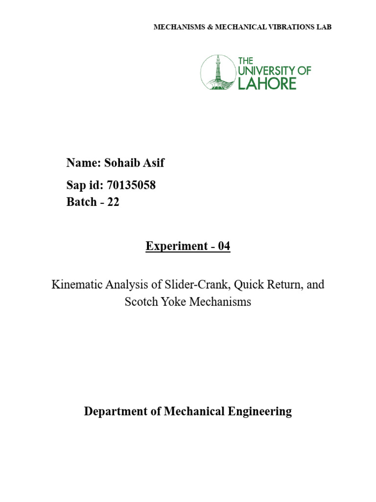 Lab Exp 04 | PDF | Applied And Interdisciplinary Physics | Mechanics