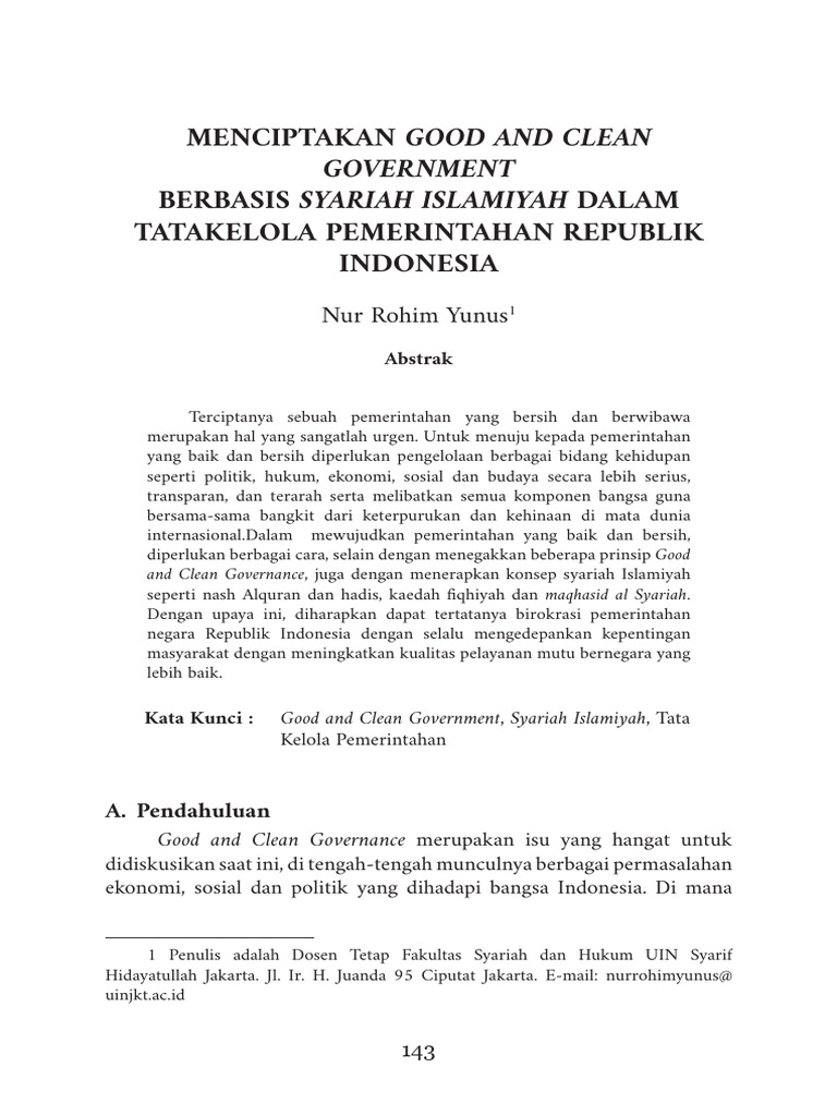 226465 Menciptakan Good and Clean Government Be 6f9b0d7a | PDF