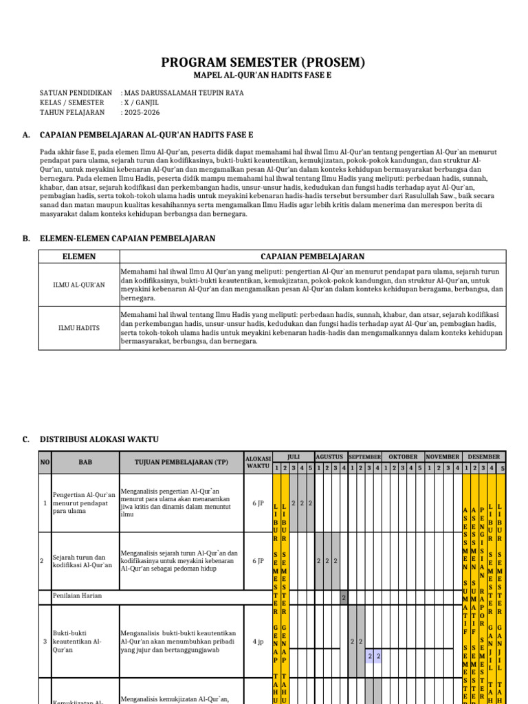 Prosem Kls x 2025 Final - Copy | PDF
