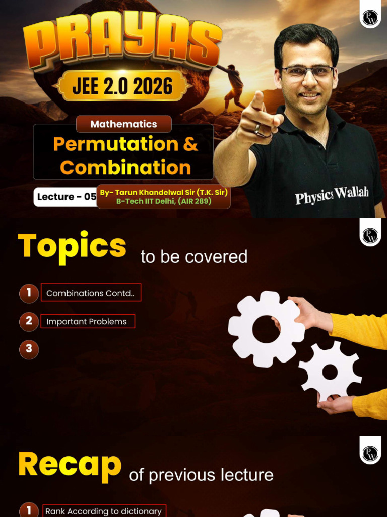 Permutations and Combinations 05 - Class Notes | PDF