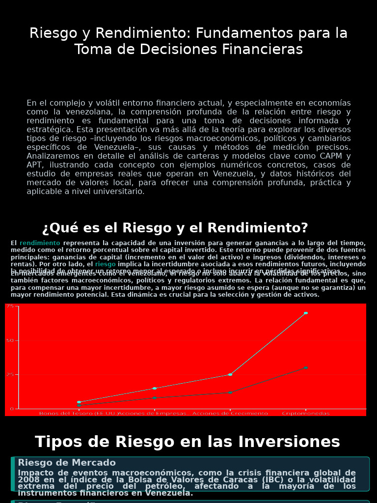 Riesgo y Rendimiento Fundamentos Para La Toma de Decisiones Financieras ...