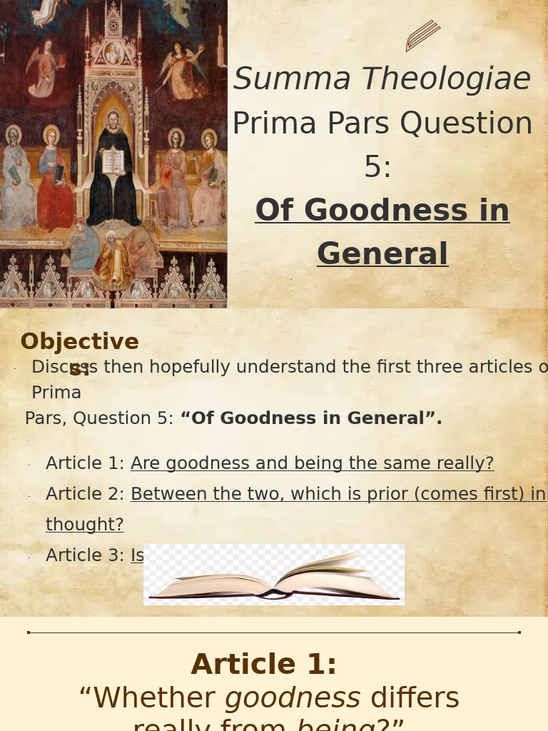 Understanding Goodness in Aquinas' Thought | PDF | Existence | Good And ...
