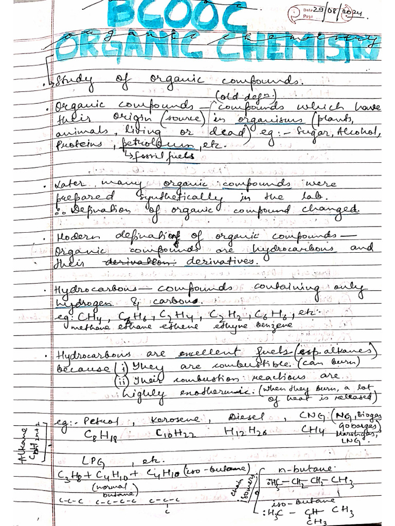 Ch-8 Organic Chemistry Notes | PDF