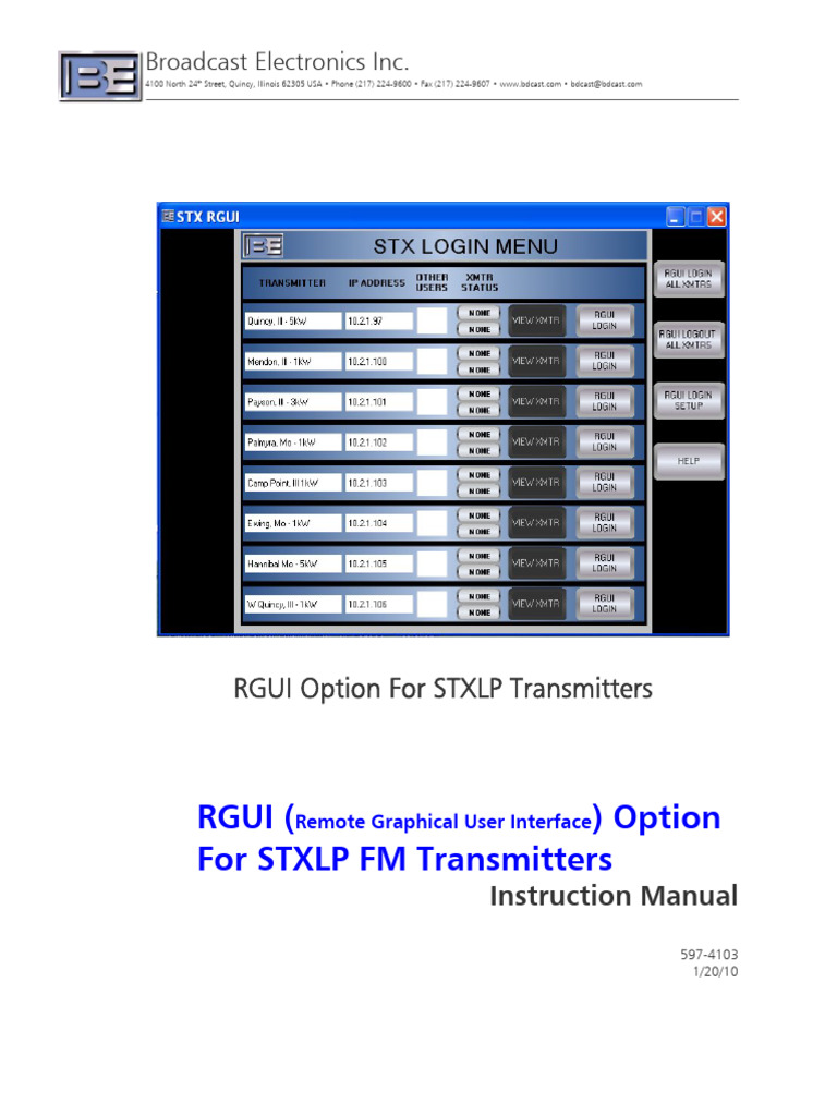 RGUI Manual for STXLP Transmitters | PDF | Menu (Computing) | Computer ...