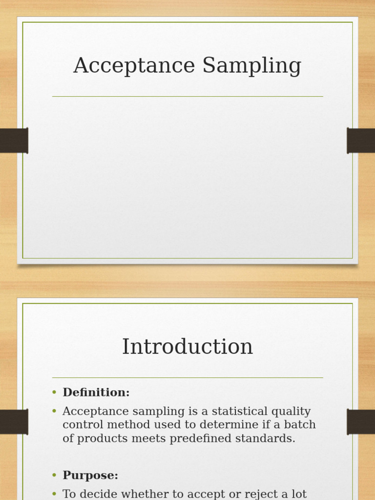 Understanding Acceptance Sampling Methods | PDF