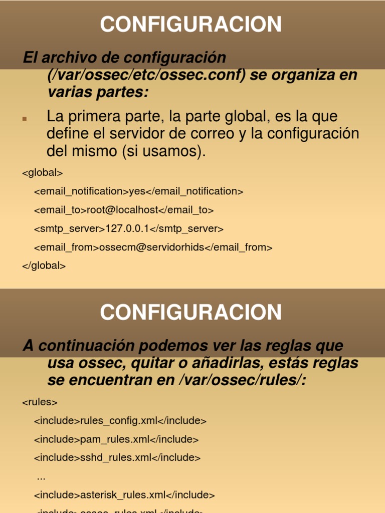 Configuración de OSSEC y XML Include | PDF