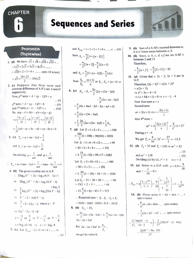 Sequence and Series Solutions | PDF