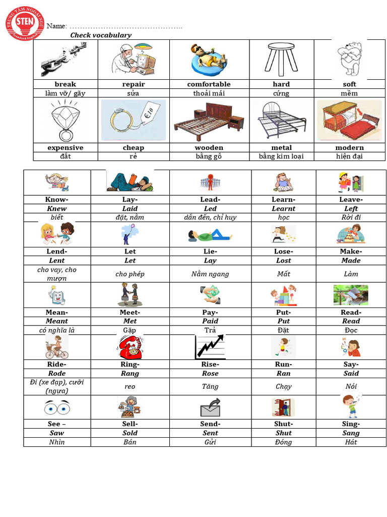 Vocabulary and Grammar Practice Guide | PDF | Verb | Linguistics