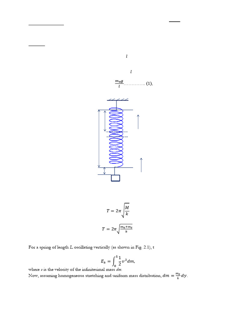 Spring Constant and Effective Mass Experiment | PDF | Physical Sciences ...
