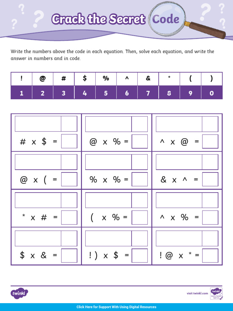 Digital Crack The Secret Code Math Multiplication Facts To 12x | PDF