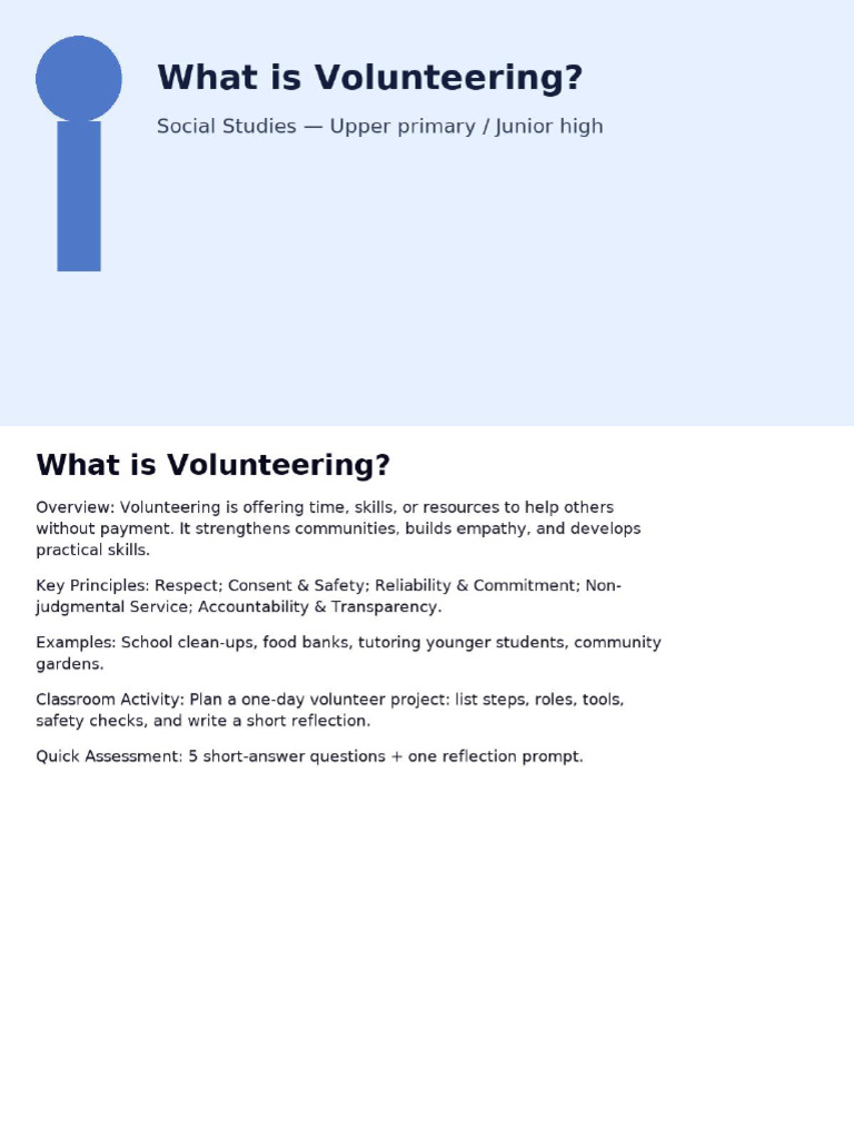 Document 1 Volunteering Social Studies | PDF