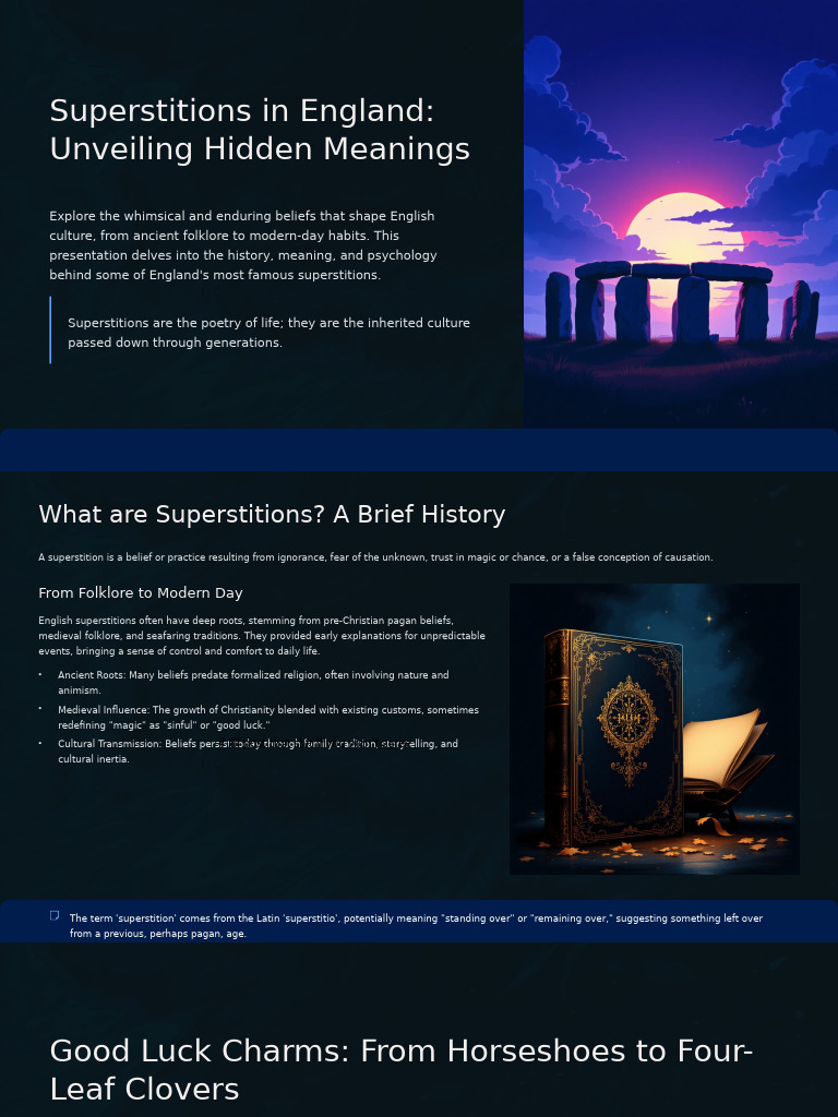 Superstitions Shaping English Culture | PDF | Superstitions | Luck