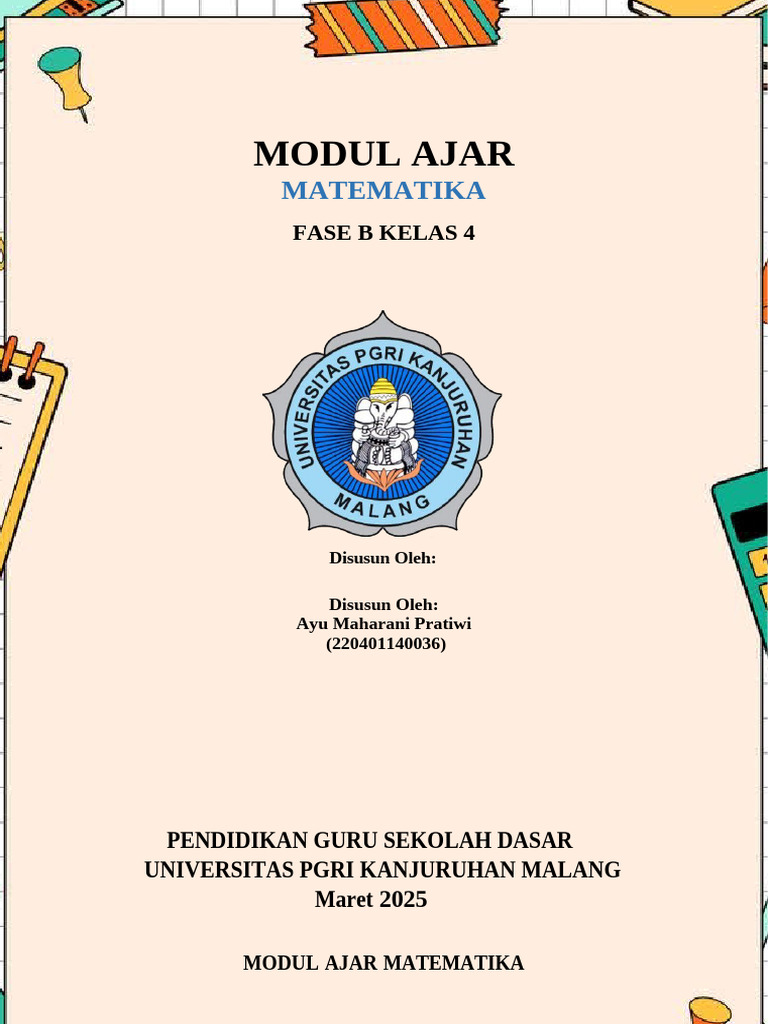 Modul Ajar Matematika Kelas 4 SD | PDF