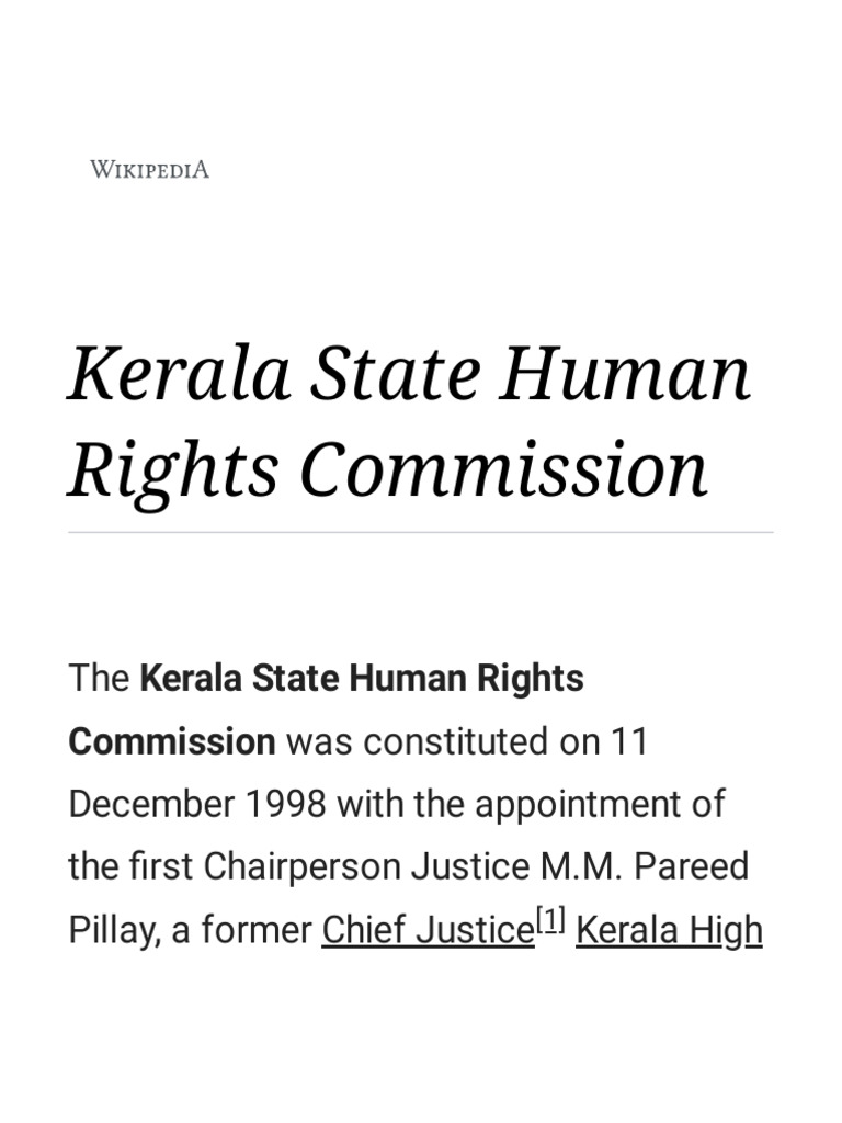 Kerala Human Rights Commission Overview | PDF | Public Law | Government