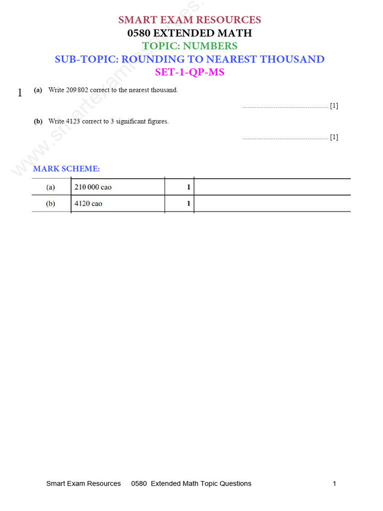 Rounding Numbers: Math Practice Questions | PDF | Qualifications ...