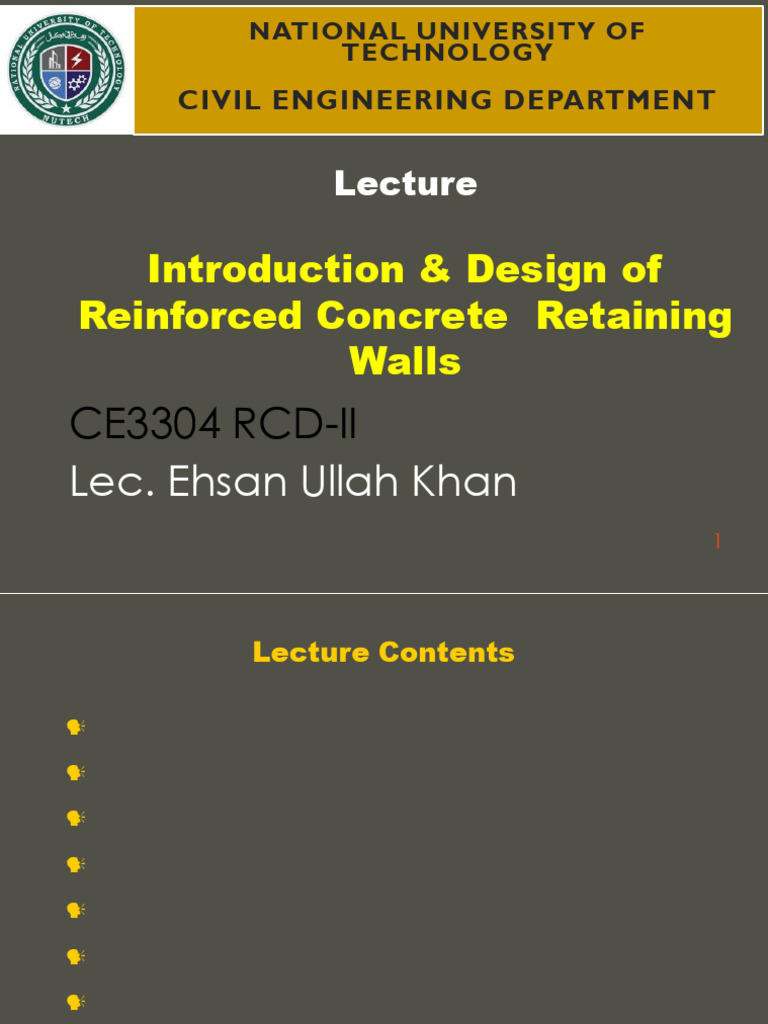Design of Reinforced Concrete Retaining Walls | PDF | Civil Engineering ...