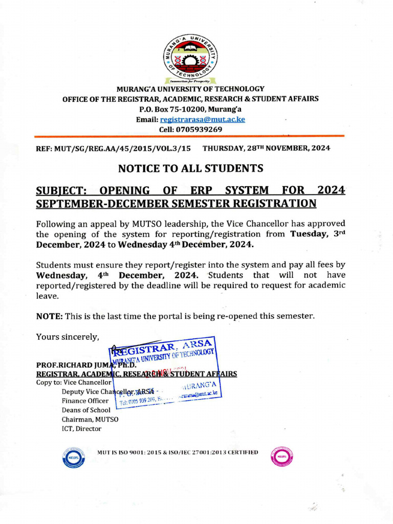 Notice To All Students | PDF