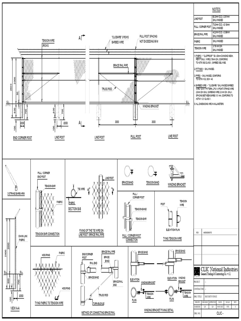 Security Fence Design Specifications | PDF | Wire | Manufactured Goods