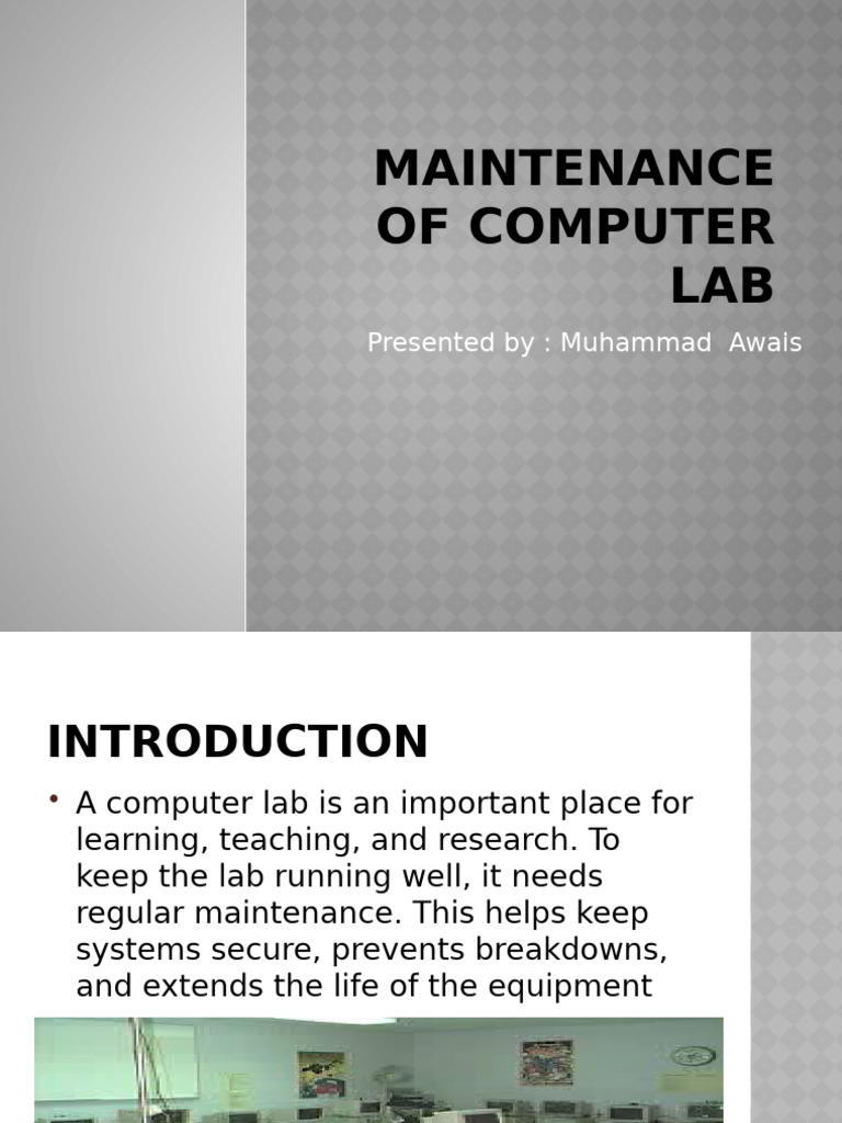 Maintenance of Computer Lab M Awais 5922 | PDF
