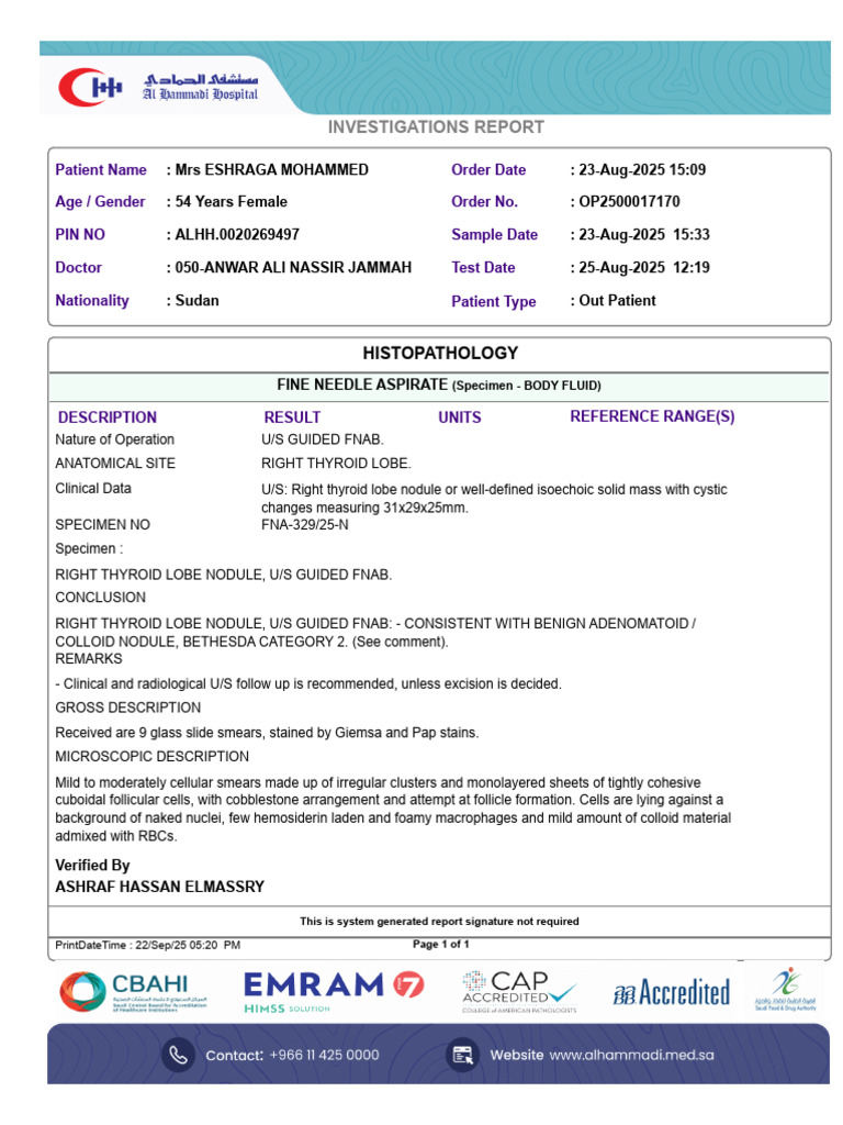 Investigations Report: Histopathology | PDF