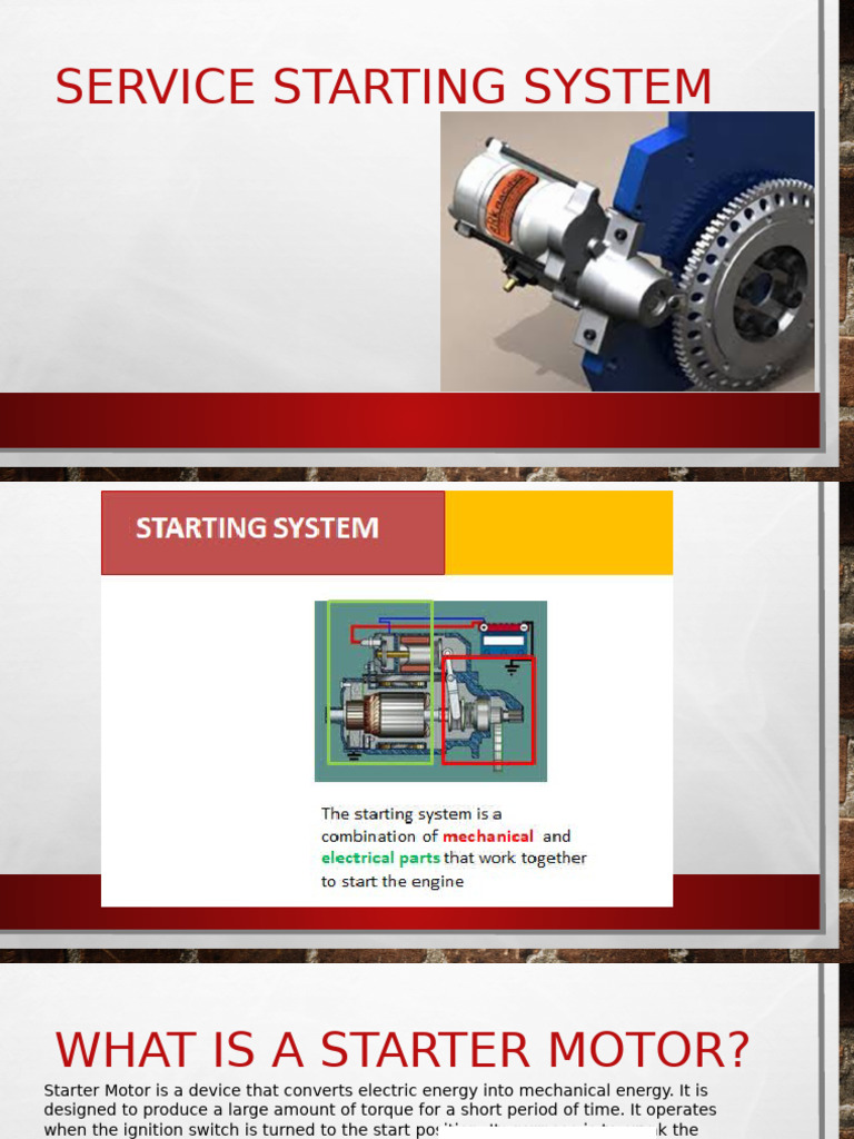 Starting System ATS NC II Presentation | PDF | Electric Motor | Switch