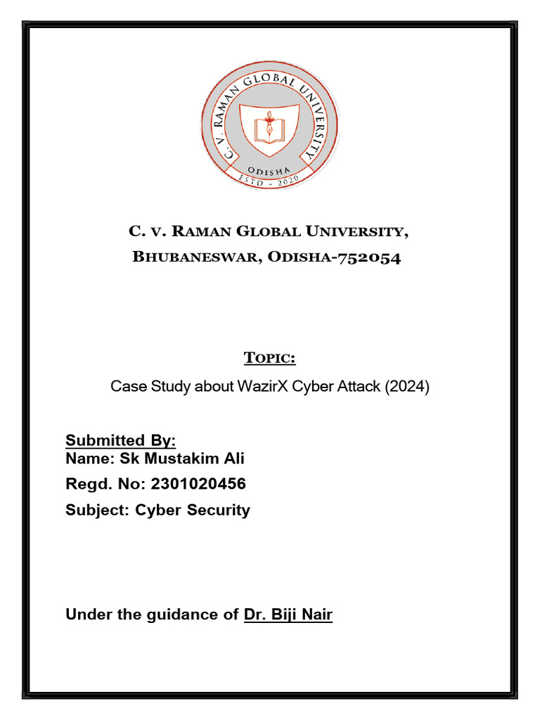 Wazirx Cyber Attack Case Study 2024 Pdf Computer Security Security
