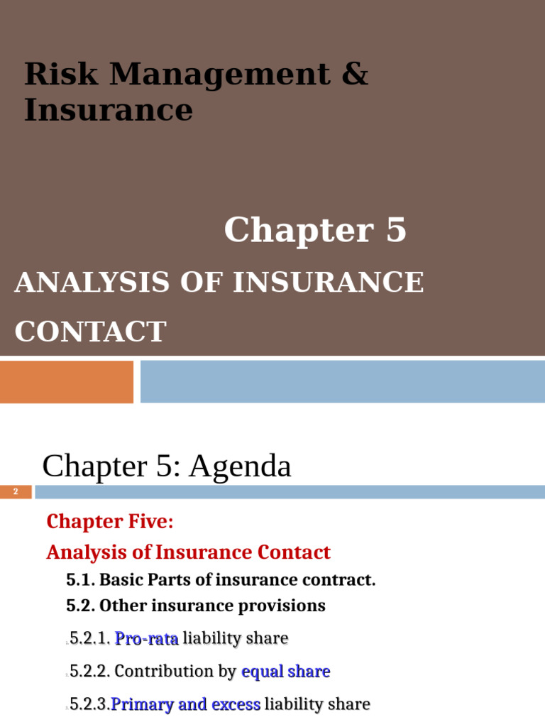 Risk Managemennt Chapter 5 | PDF | Insurance | Deductible